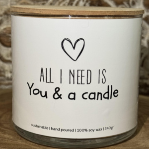 Αρωματικό κερί Αγίου Βαλεντίνου (All I need is You & Candle)